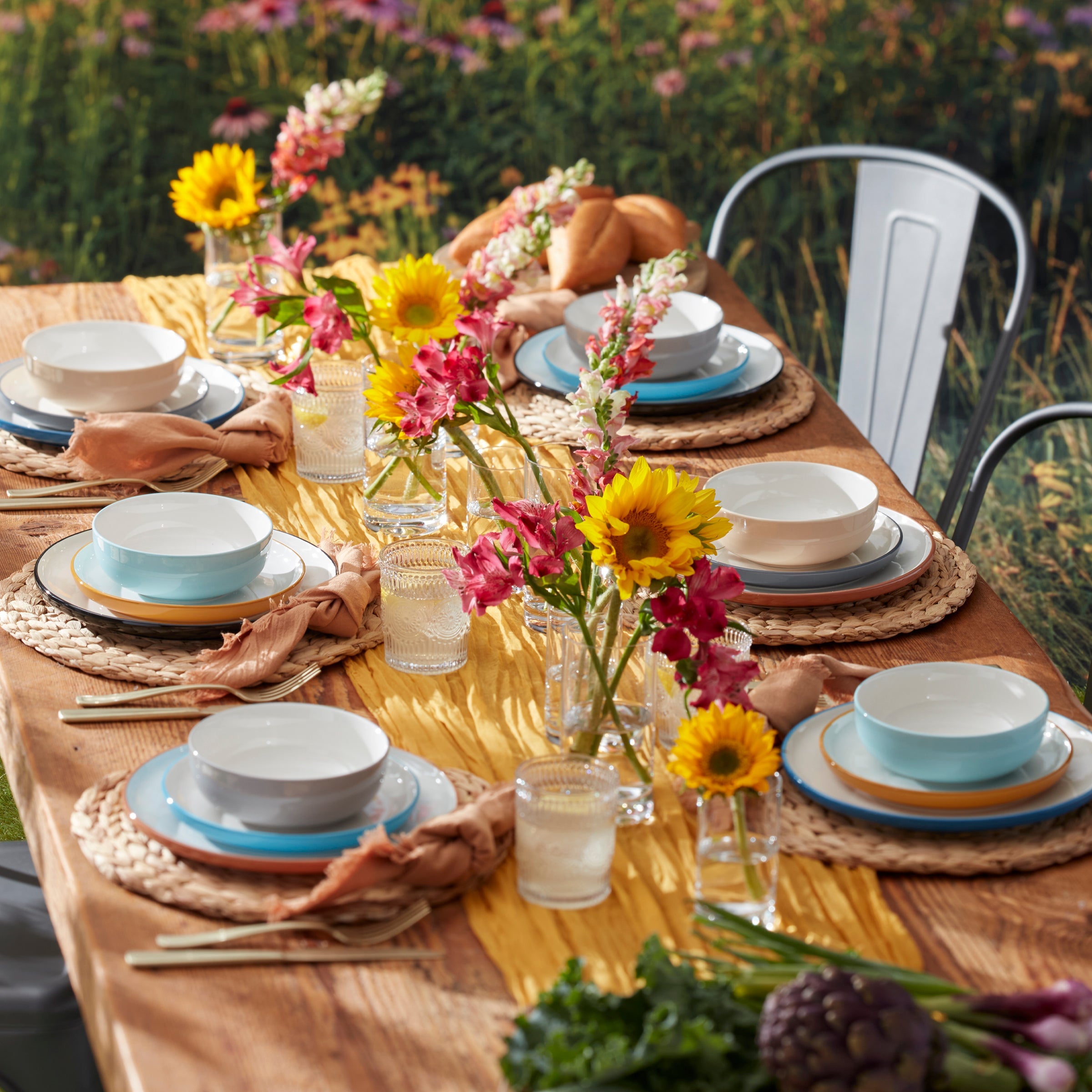 24 Seven Colors Turquoise 12-Piece Dinnerware Set - Image 8