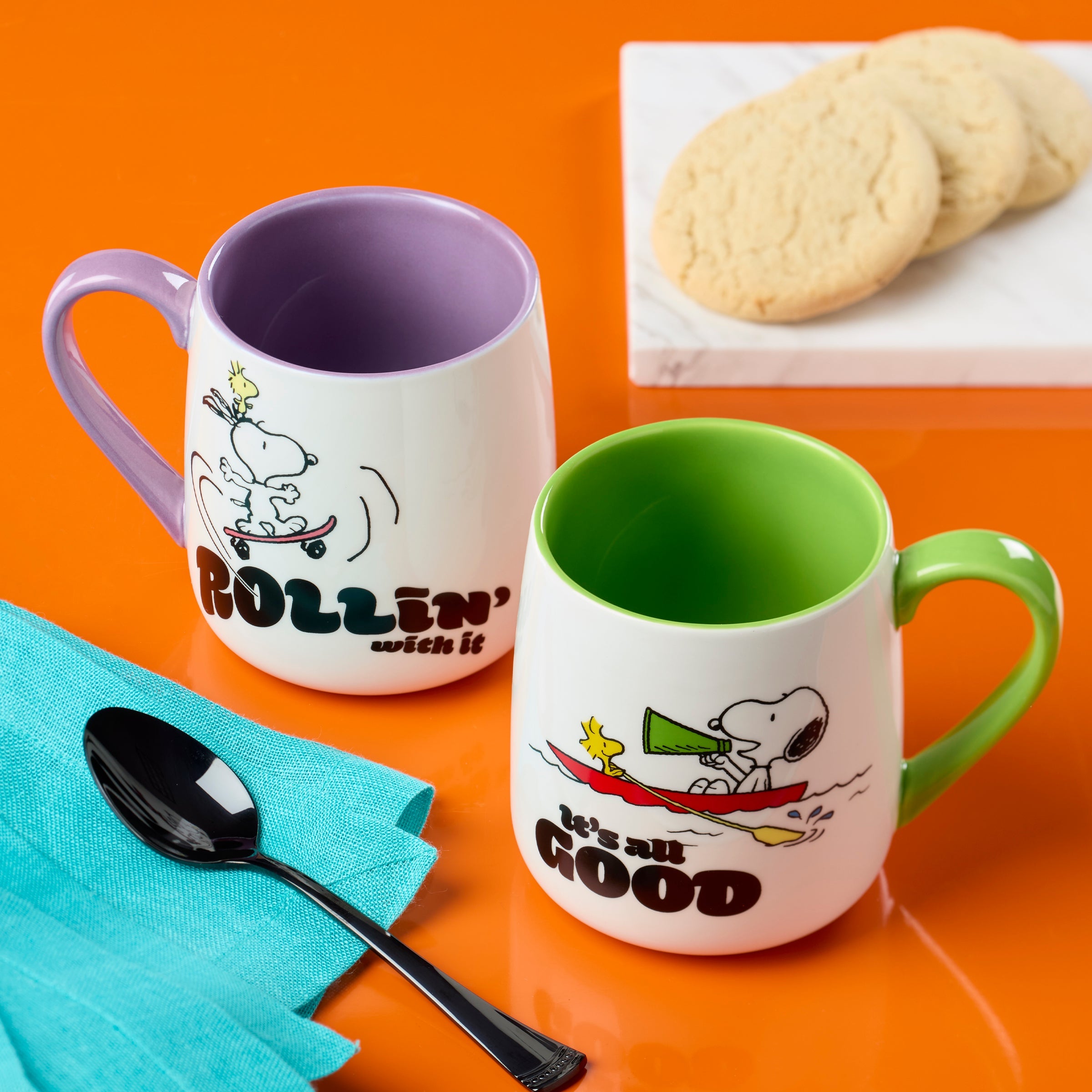 Peanuts Mugs - Set of 2 - Rollin'-All Good - Image 3