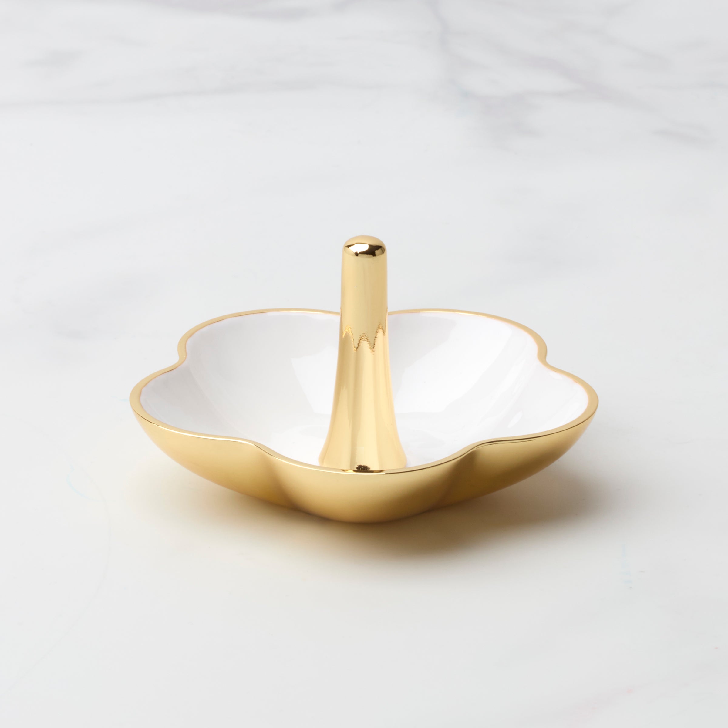 Make It Pop Metal Ring Dish - White