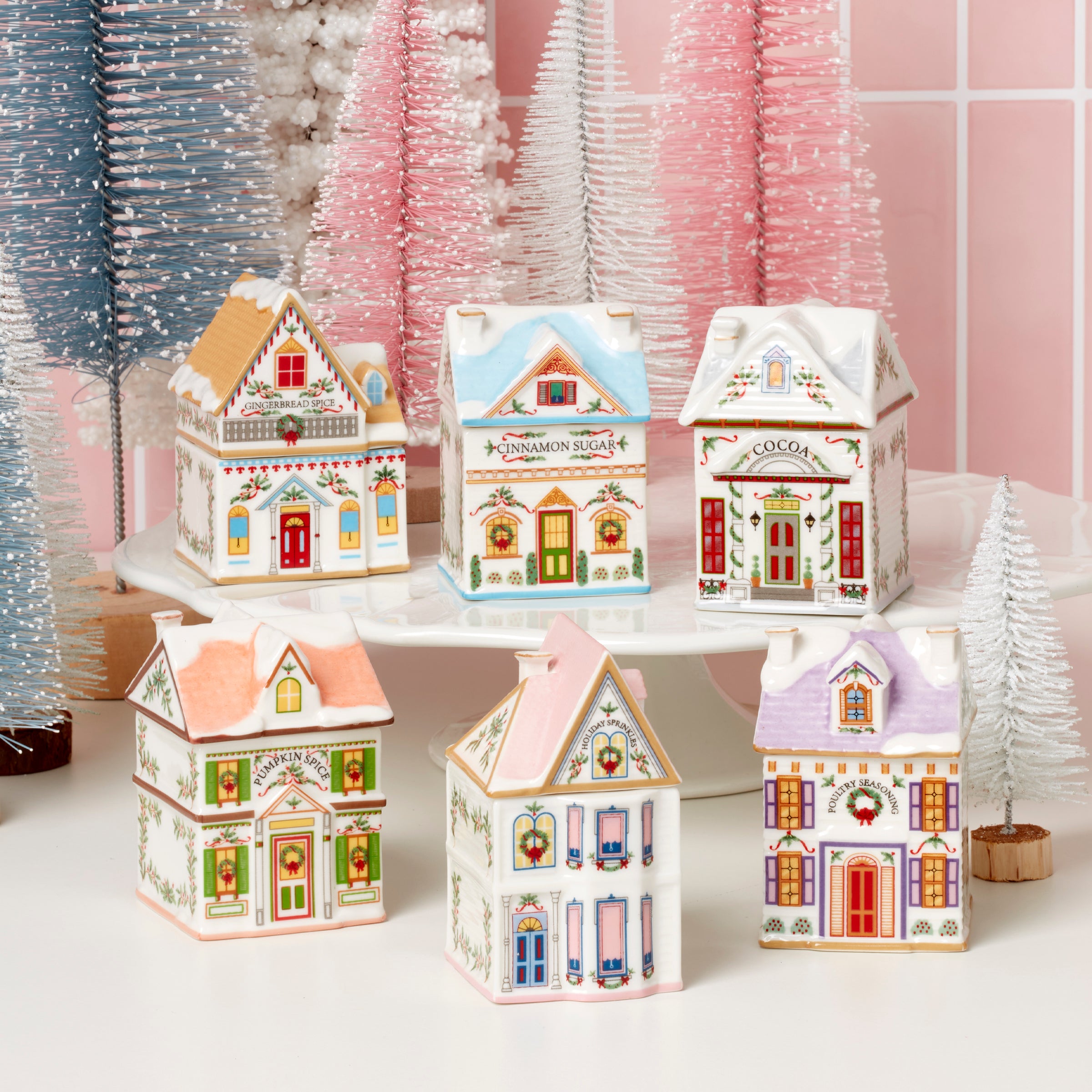 Lenox Spice Village Christmas 6-Piece Spice Jar Set - Image 3