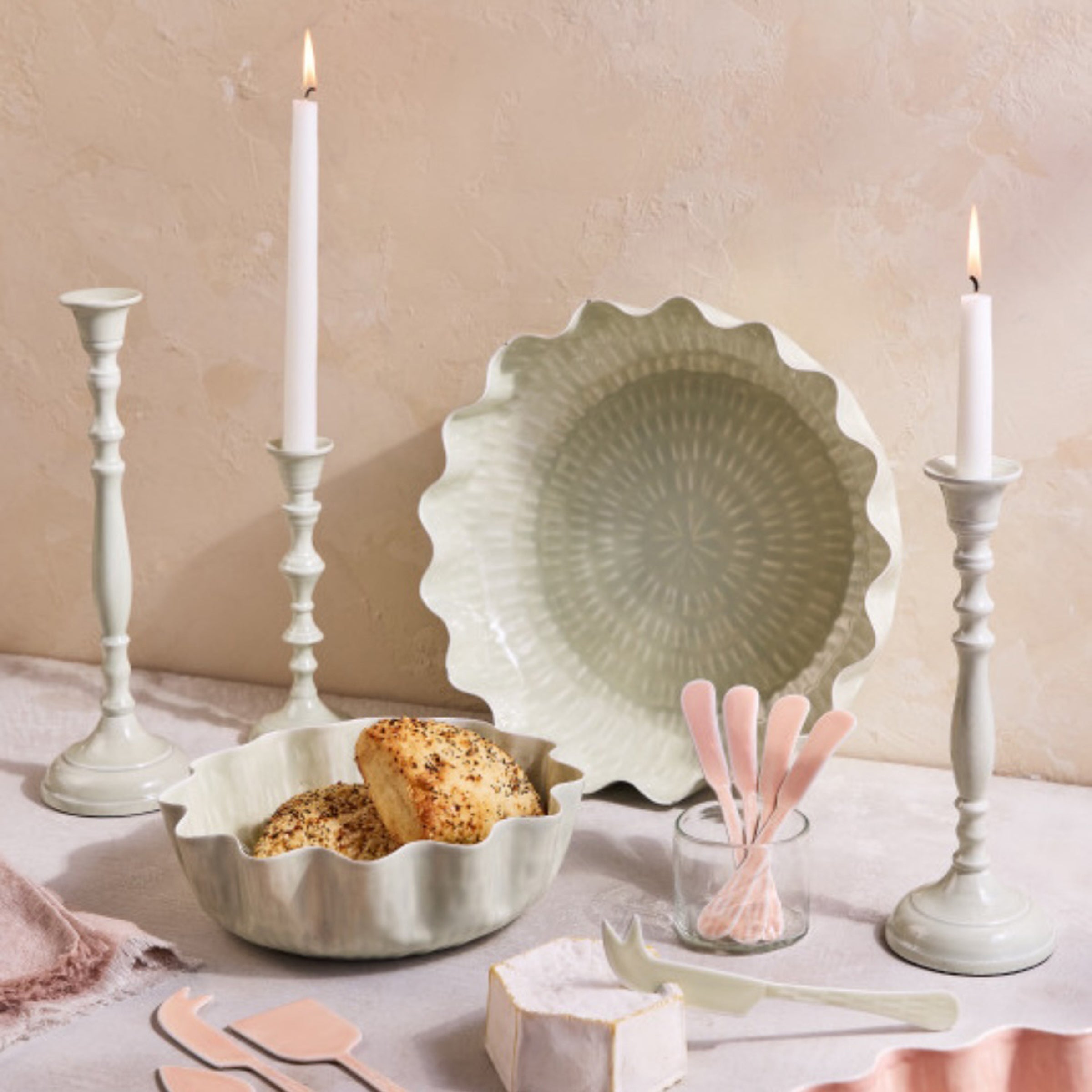 Nera Light Green Candle Holder. Medium - Image 2