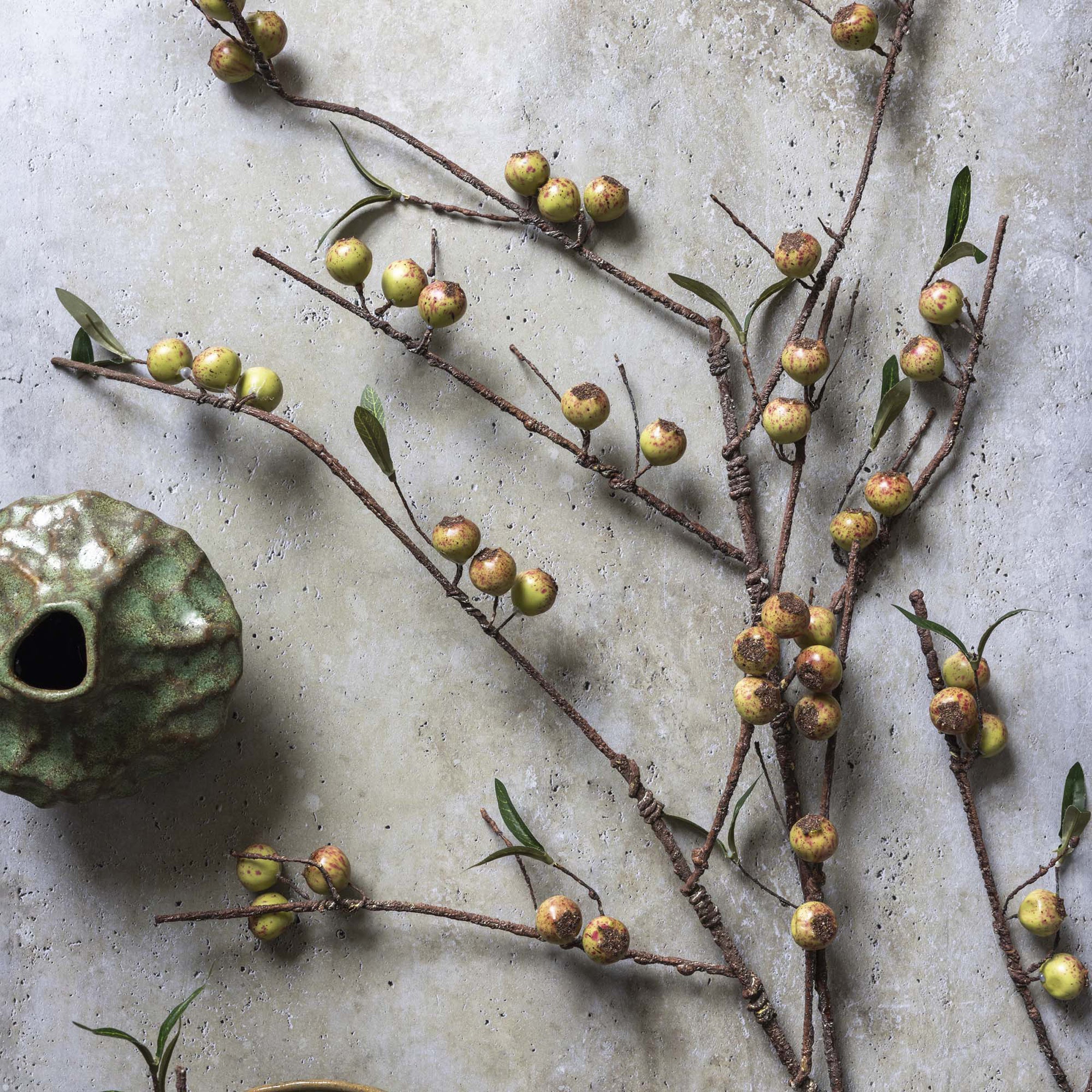 Artificial Rosehip Stem. Dappled