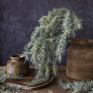 Artificial Cedar and Pinecone Branch