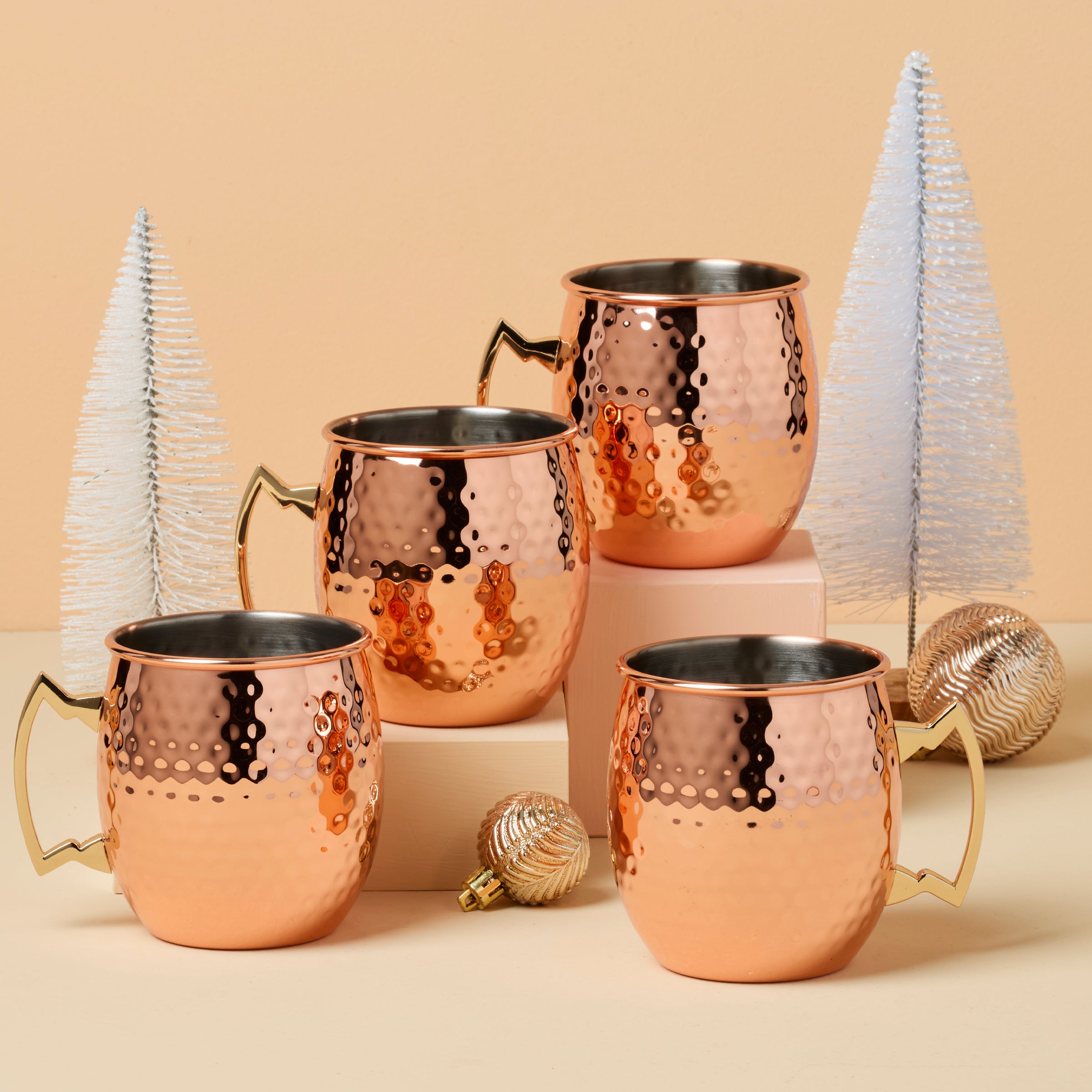 Hammered Copper Moscow Mule Mugs - Set Of 4 - Image 2