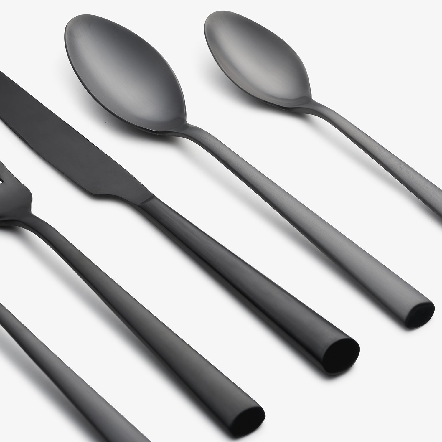 Gilda Black Satin 20 Piece Flatware Set - Image 4