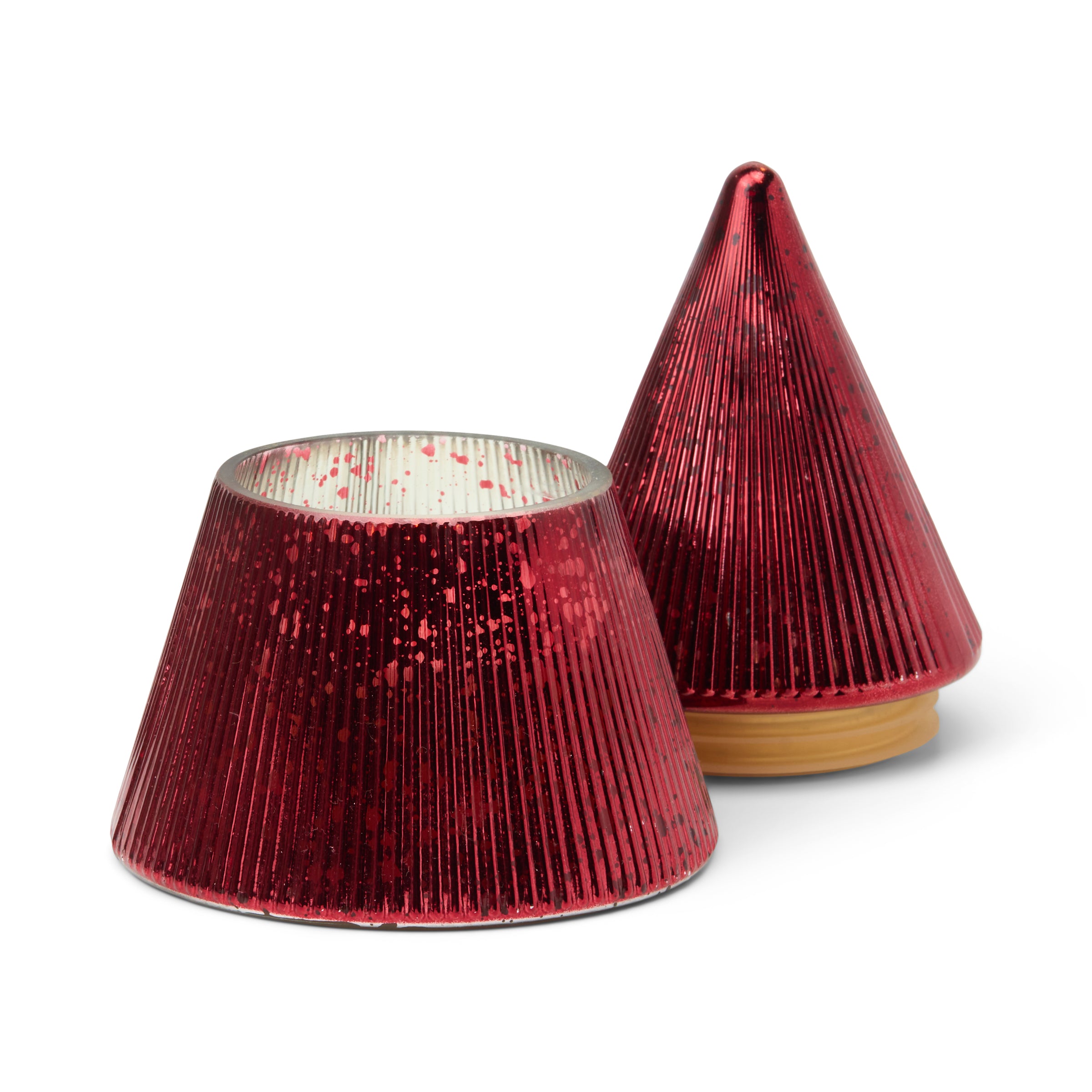 Red Mercury Glass 7-oz Soy Wax Tree Candle. Winter Berry - Image 2