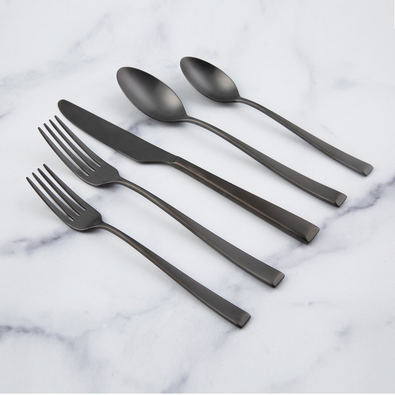 Marlise Black Satin 20 Piece Flatware Set - Image 3