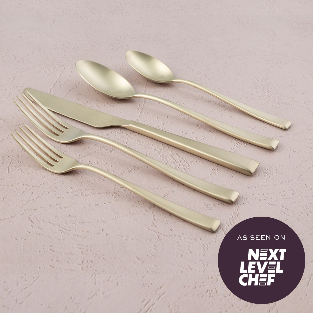 Marlise Champagne Satin 20 Piece Flatware Set - Image 2