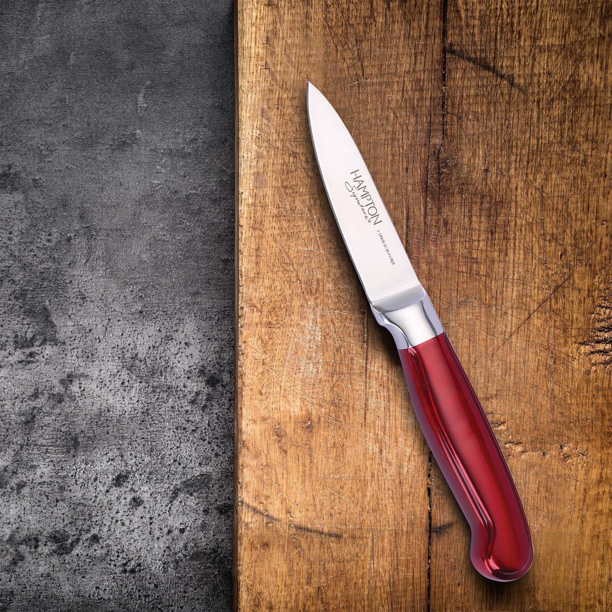 Rorik Red 3.5 Paring Knife with Clear Blade Guard - Image 2