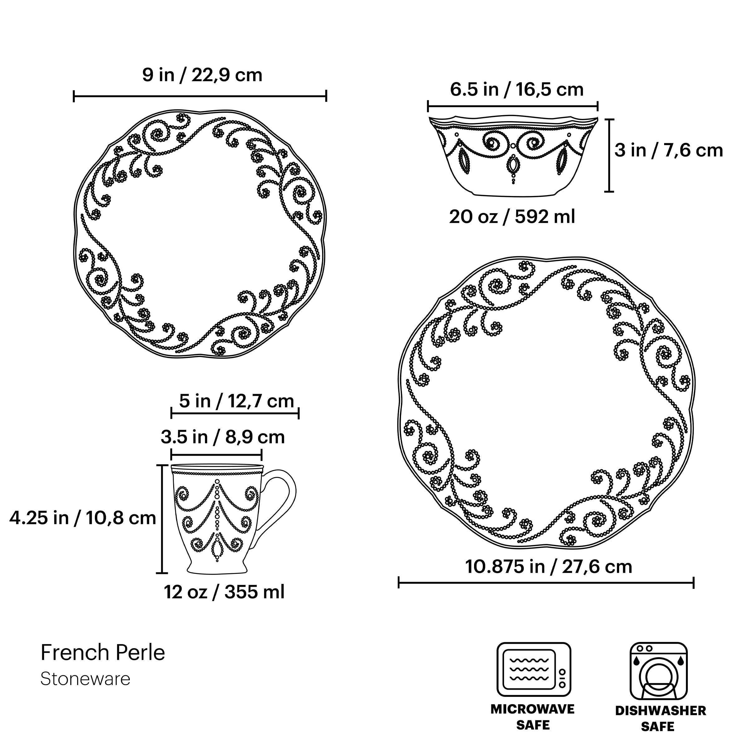 French Perle Blue 4-Piece Place Setting - Image 7
