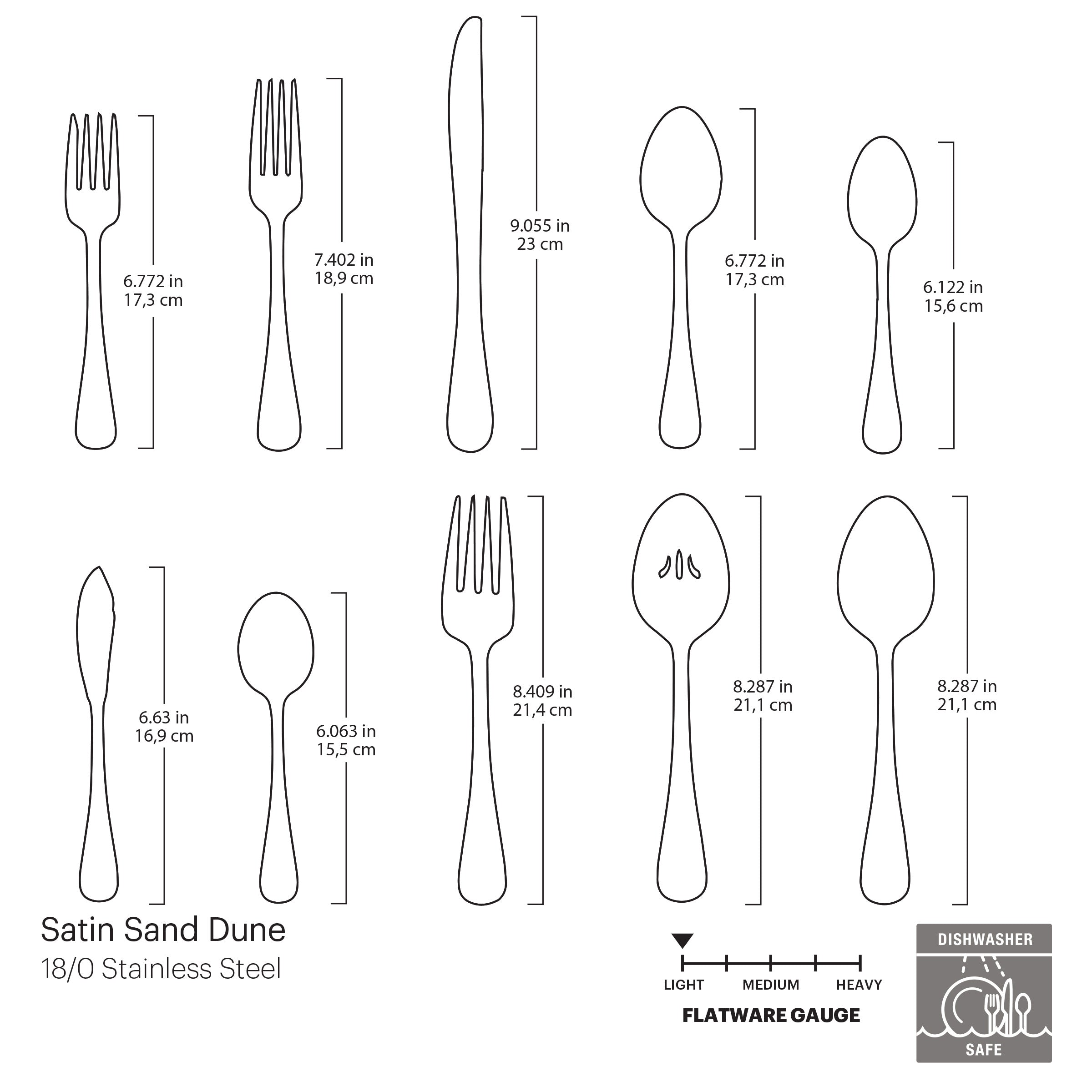 Satin Sand Dune 45 Piece Flatware Set - Image 3