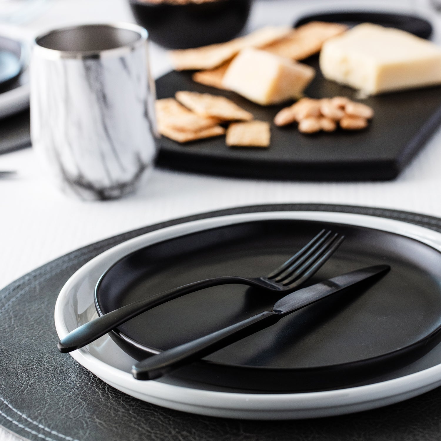 Poet Black Satin 20 Piece Flatware Set - Image 3